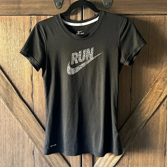 NIKE Run Logo Dri-Fit Crew-Neck T-Shirt Size XS - Picture 2 of 7